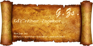 Günther Zsombor névjegykártya